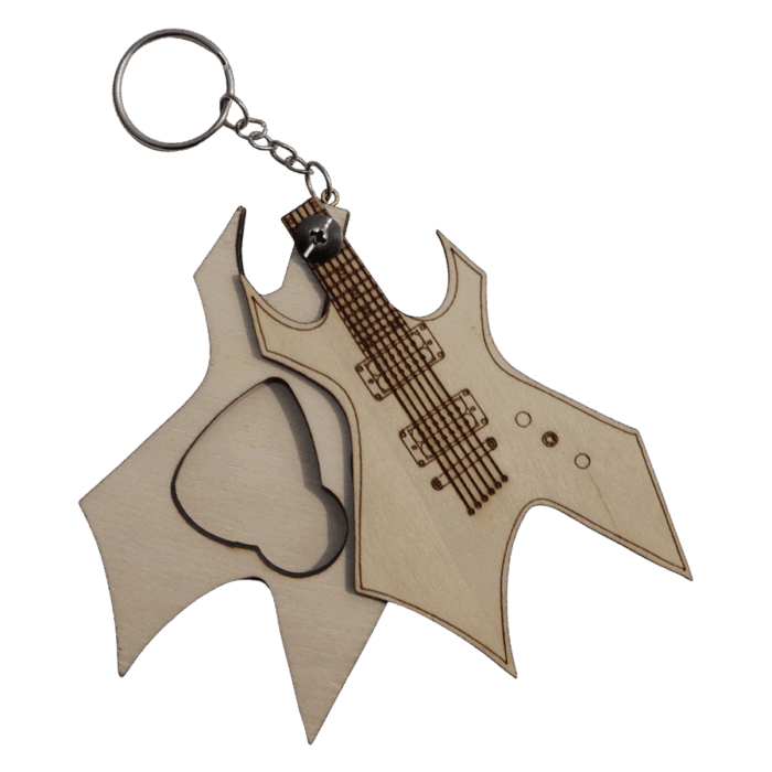 Warlock Naturel Gitar Formlu Ahşap Pena Kutusu - Görsel 4