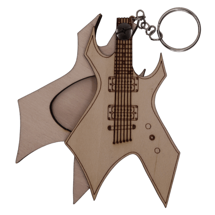 Warlock Naturel Gitar Formlu Ahşap Pena Kutusu - Görsel 2