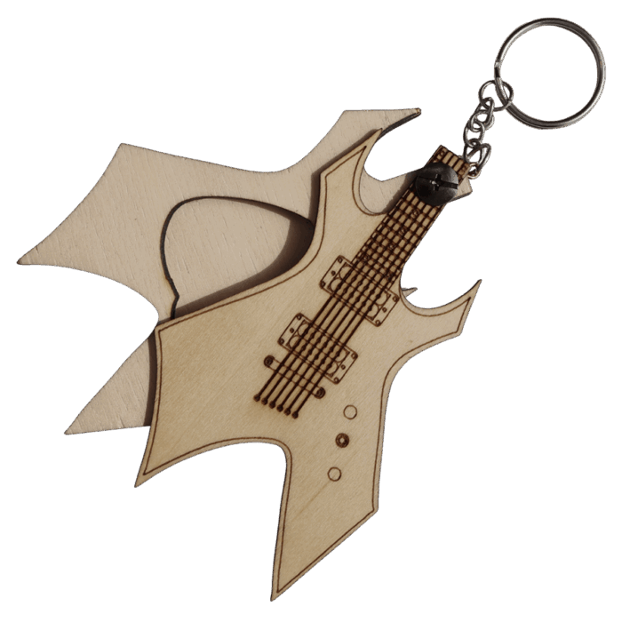 Warlock Naturel Gitar Formlu Ahşap Pena Kutusu - Görsel 6