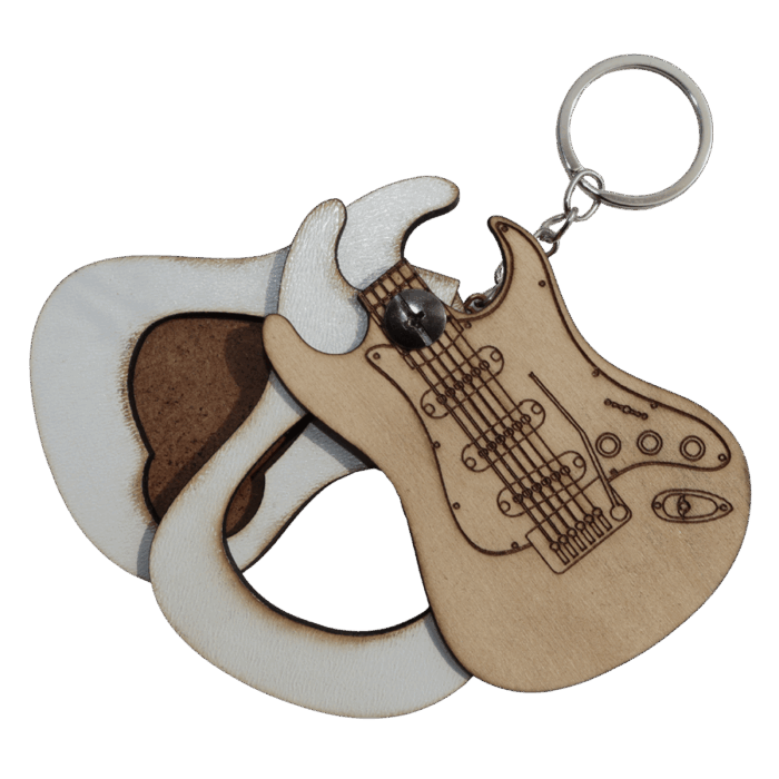 Stratocaster Naturel Gitar Formlu Ahşap Pena Kutusu - Görsel 3