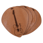 4'lü Telecaster Gitar Ahşap Bardak Altlığı Seti - Görsel 2