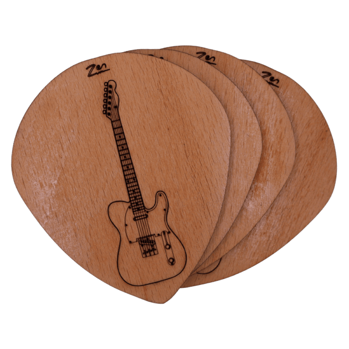 4'lü Telecaster Gitar Ahşap Bardak Altlığı Seti - Görsel 2