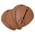 4'lü Jazz Gitar Ahşap Bardak Altlığı Seti - Görsel 2