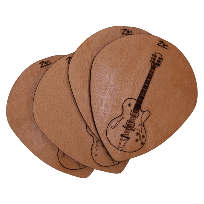 4'lü Jazz Gitar Ahşap Bardak Altlığı Seti - Görsel 2