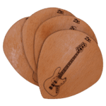 4'lü Jass Bass Gitar Ahşap Bardak Altlığı Seti - Görsel 2