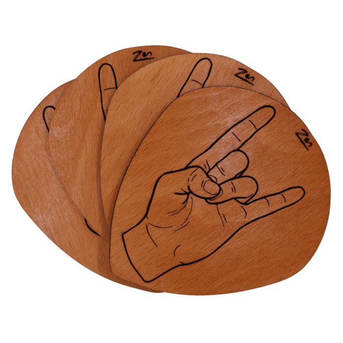 4'lü Heavy Metal Ahşap Bardak Altlığı Seti - Görsel 2