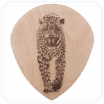 4'lü Çita Desenli Naturel Ahşap Bardak Altlığı Seti