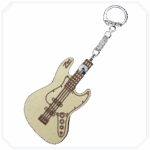 Jazz Bass Gold Gitar Formlu Ahşap Pena Kutusu