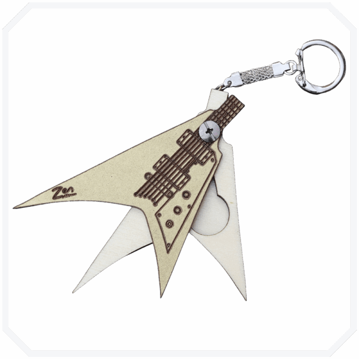 King VW Gold Gitar Formlu Ahşap Pena Kutusu - Görsel 2