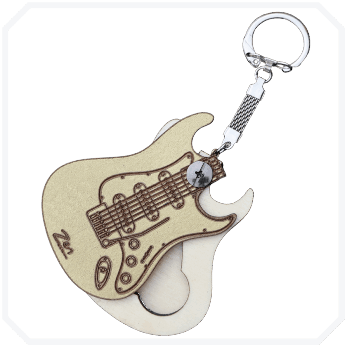 Stratocaster Gold Gitar Formlu Ahşap Pena Kutusu - Görsel 2