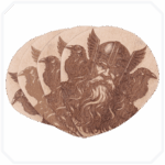 4'lü Viking 3 Naturel Ahşap Bardak Altlığı Seti