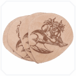 4'lü Viking 7 Naturel Ahşap Bardak Altlığı Seti