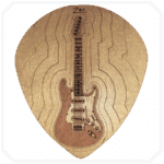 Stratocaster Gitar Gold Ahşap Bardak Altlığı